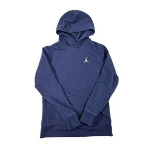 Boys Air Jordan Brooklyn Fleece Pullover Hoodie Blue Large